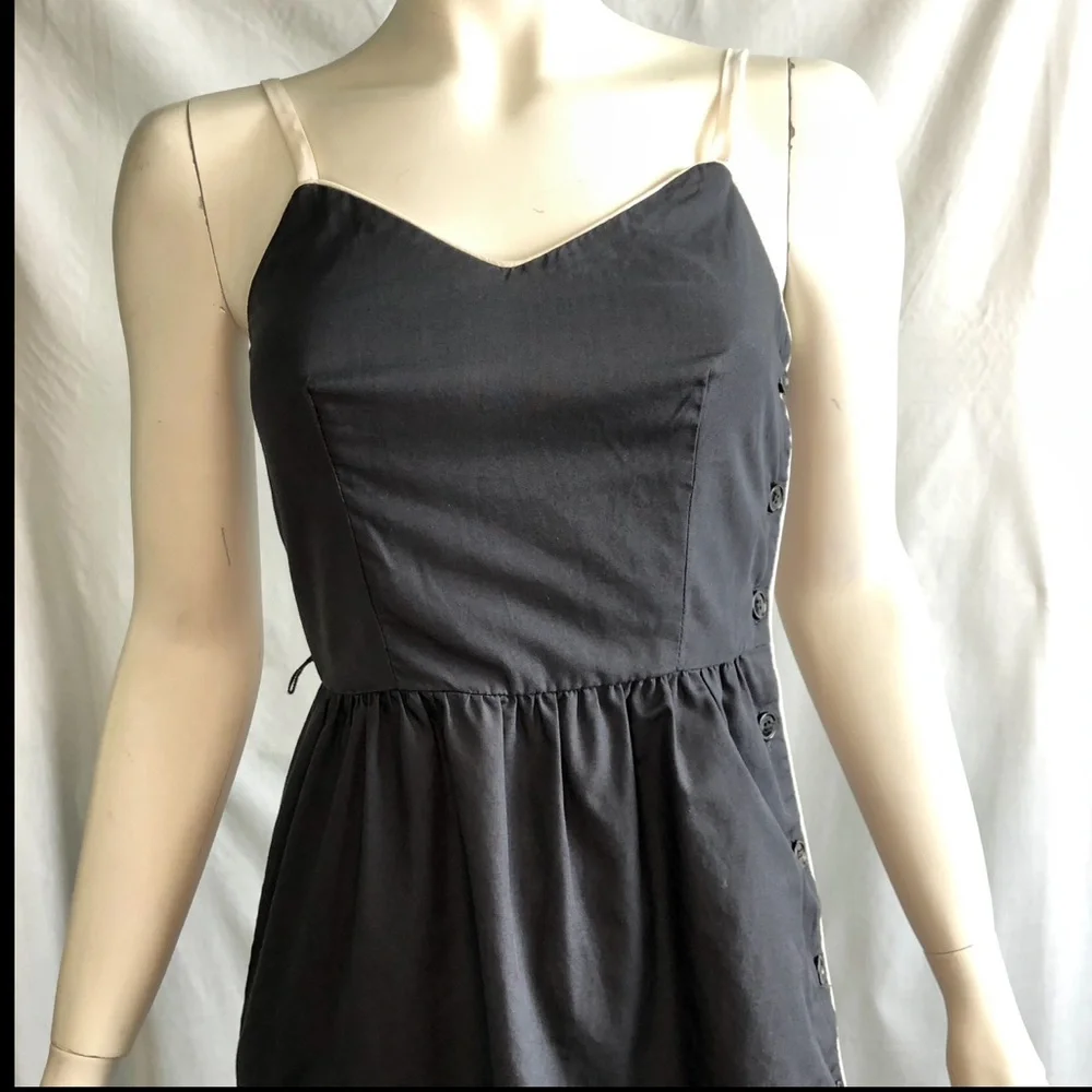Vintage 70s Women’s Ronda Roy black and white button up sun dress size XS - Picture 3 of 16